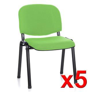 Lote 5 sillas de confidente MOBY BASE, color verde lima