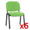 Lote 5 sillas de confidente MOBY BASE, color verde lima - 2