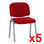 Lote 5 sillas de confidente MOBY BASE en rojo y patas gris - 2