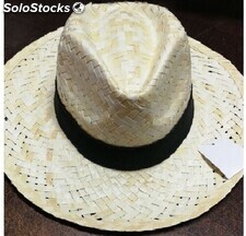 Lote de 10 sombreros estilo panameño con cinta negra ideal para regalar en bodas