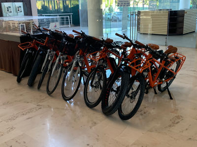 Lote de 22 bicicletas electricas y 10 scooters, mas partes NUEVO color naranja