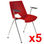 Lote de 5 sillas de confidente ENZO CON BRAZOS en color rojo - 2