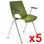 Lote de 5 sillas de confidente ENZO CON BRAZOS en color verde - 2