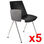 Lote de 5 sillas de confidente ENZO CON PALA en color negro - 2