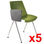 Lote de 5 sillas de confidente ENZO CON PALA en color verde - 2