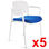 Lote de 5 sillas de confidente ERIC en color azul - 2