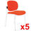 Lote de 5 sillas de confidente eric respaldo acolchado en color naranja - 2