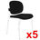 Lote de 5 sillas de confidente eric respaldo acolchado en color negro - 2