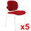 Lote de 5 sillas de confidente eric respaldo acolchado en color rojo - 2