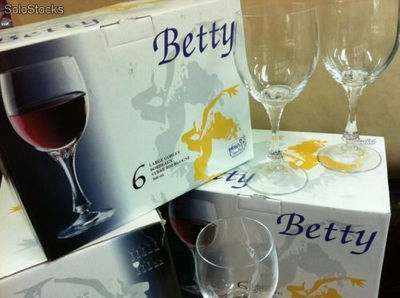 Lote de 6 copas de vino betty realizadas en cristal de bohemia