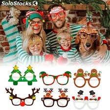 Lote de 9 gafas de cartón navidad
