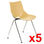 Lotes de 5 sillas de confidente AMIR en color beige - 2