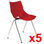 Lotes de 5 sillas de confidente AMIR en color rojo - 2