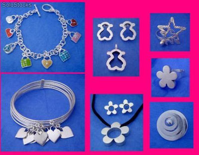 Lotes de joyeria de plata, incluye anillos, aretes, pulseras