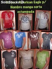 Lotes de Playeras para caballero American Eagle manga corta estampadas