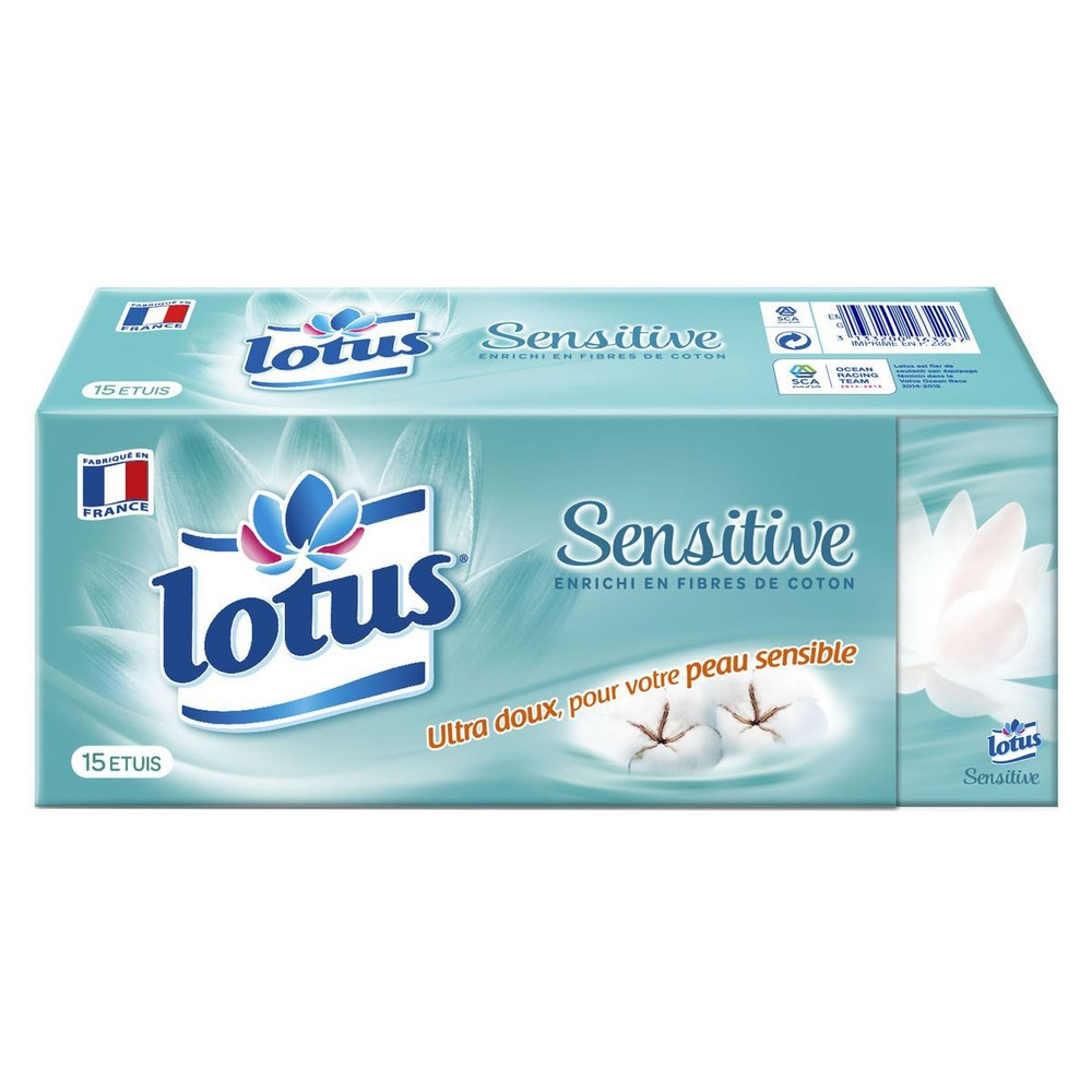 Mouchoirs Lotus blanc - paquet de 15 étuis