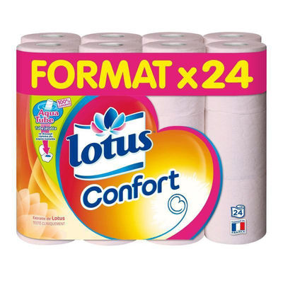 Lotus Papier toilette confort extrait Lotus aqua tube : les 24 rouleaux - Photo 2