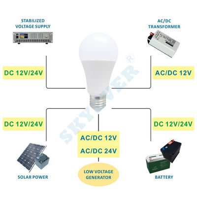 Low Voltage led Light Bulb A60(A19) 8W E26/E27 ac/dc 12/24 Volts - Foto 2