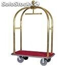 Luggage trolley with coat hanger - mod. pv2001 - carpet-covered wooden base -
