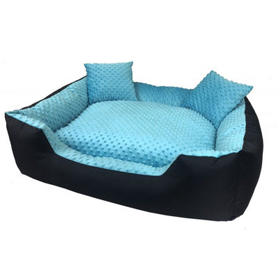 Luksusowe legowisko typu minky 55x45cm +2 poduszki kolor niebieski