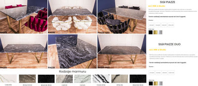 luksusowe stoły z blatem marmurowym piazze