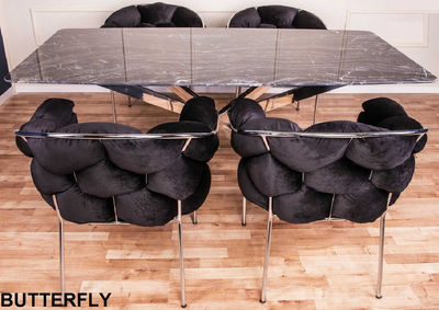 luksusowe stoły z marmurem krzesła stal nierdzewna - Zdjęcie 2