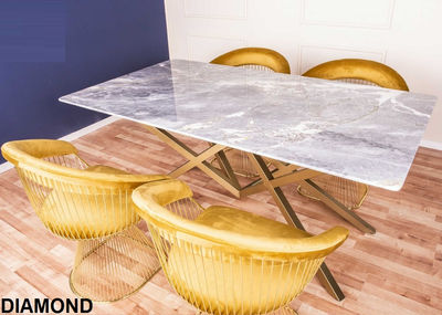 luksusowe stoły z marmurem krzesła stal nierdzewna - Zdjęcie 4