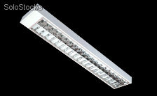 Luminária aletas parabólicas de aluminio anodizado 2 x 32 w ou 2 x 18 w tuboled