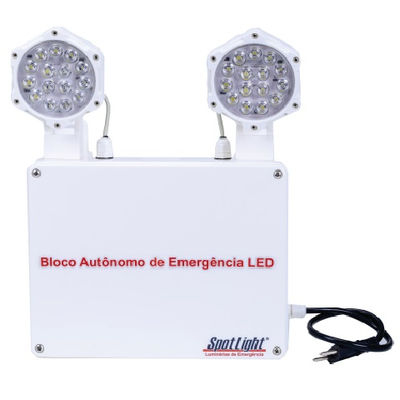 Luminária de emergência 2 faróis led autonoma