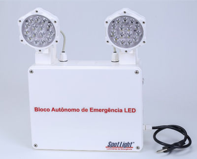 Luminária de emergência 2 faróis led autonoma - Foto 2