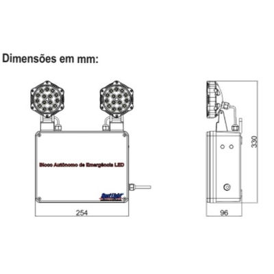 Luminária de emergência 2 faróis led autonoma - Foto 5