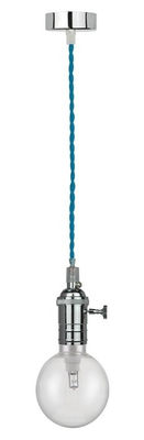 Luminaria de teto pendente fio de tecido P15048-a-blue + grátis lampada led