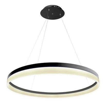 Luminária suspensa ring 73w preto triac regulável 100cm branco neutro. Loja