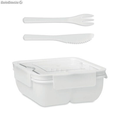 Lunch box avec couverts 600ml blanc MIMO6275-06