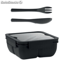 Lunch box avec couverts 600ml noir MIMO6275-03