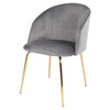 LUPIN GRIS Cadeira de estilo nórdico contemporâneo estofada em veludo cinza