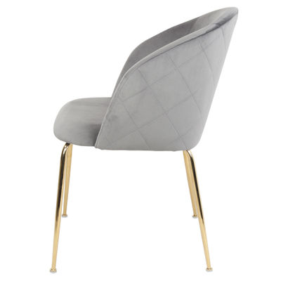 LUPIN GRIS Cadeira de estilo nórdico contemporâneo estofada em veludo cinza - Foto 3