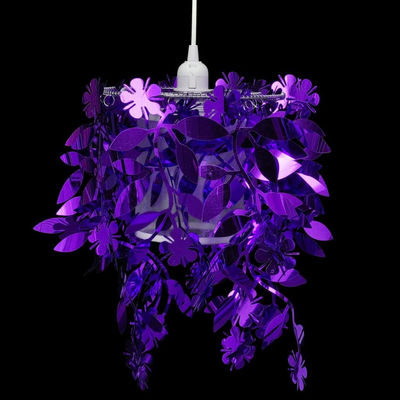 Lustre Paillettes Feuilles 21,5 x 30 cm Violet