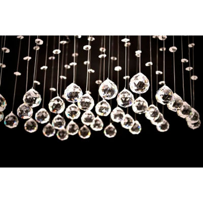 Lustre plafonnier contemporain 9 feux 500 pampilles cristal - Photo 4