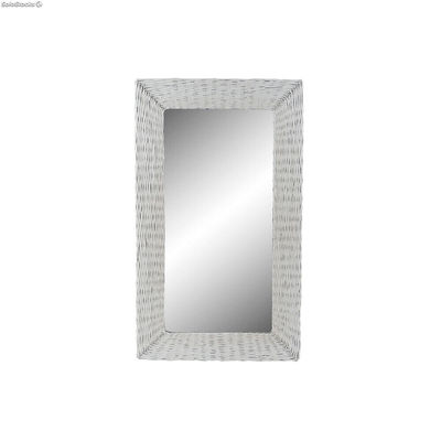 Lustro ścienne DKD Home Decor Szkło MDF Biały wiklinowy Cottage (87 x 147 x 4 cm