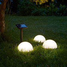 Luxform Luzes de solo LED Clervaux 3 pcs semi-globo branco