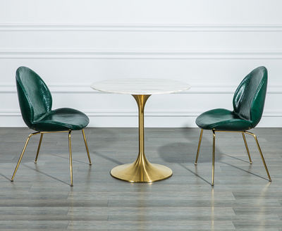 Luxo de ouro de aço inoxidável base de mesa de café tampo de mármore - Foto 5