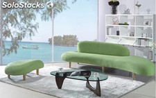 Luxury furniture fabric half moon living room sofa