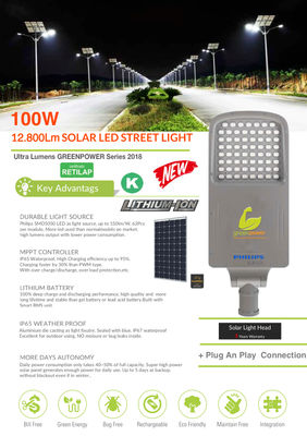 Luz de calle led solar 100W / solar led street light 100W /12.80Lm