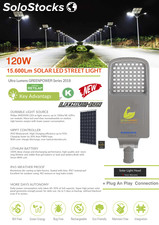 Luz de calle led solar 120W / solar led street light 120W /15.600Lm