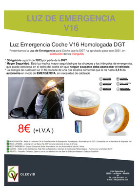 Luz de emergencia V16 Homologada DGT por 4€ - cholloschina