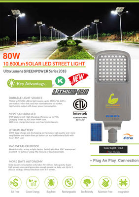 Luz de rua conduzida solar de 80W / 10.800Lm greenpower - Foto 2