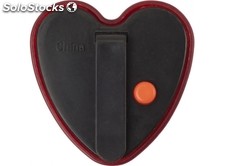 Luz intermitente/fija en forma de corazón, con clip. 2 pilas botón incluidas.