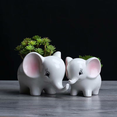 Maceta suculenta de cerámica esmaltada mini forma de animal decoración de hogar