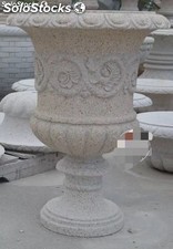 Macetero de piedra decorativa para jardín 56x56x77cm flowerpot